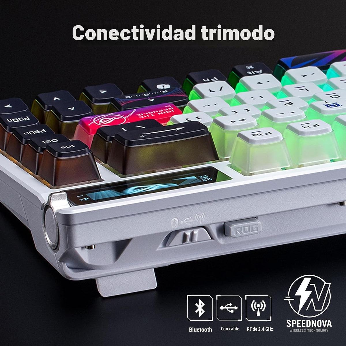 ASUS Teclado mecánico inalámbrico para juegos ROG Azoth X - 75% TKL, teclas