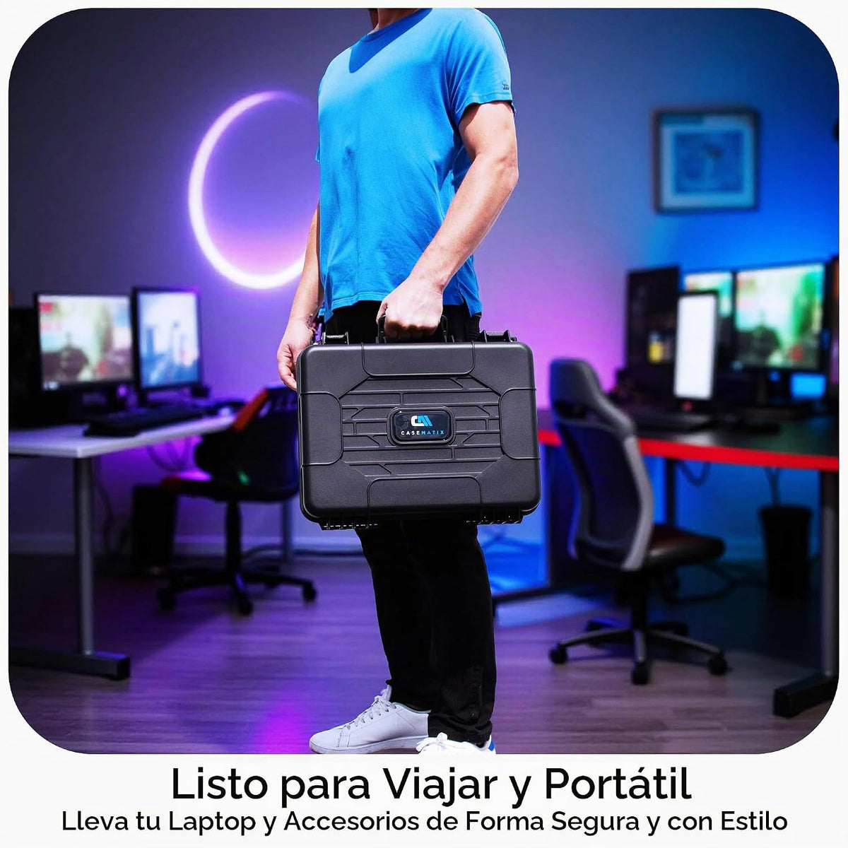CASEMATIX - Funda rígida para laptop de 15.6 pulgadas, funda de tra...