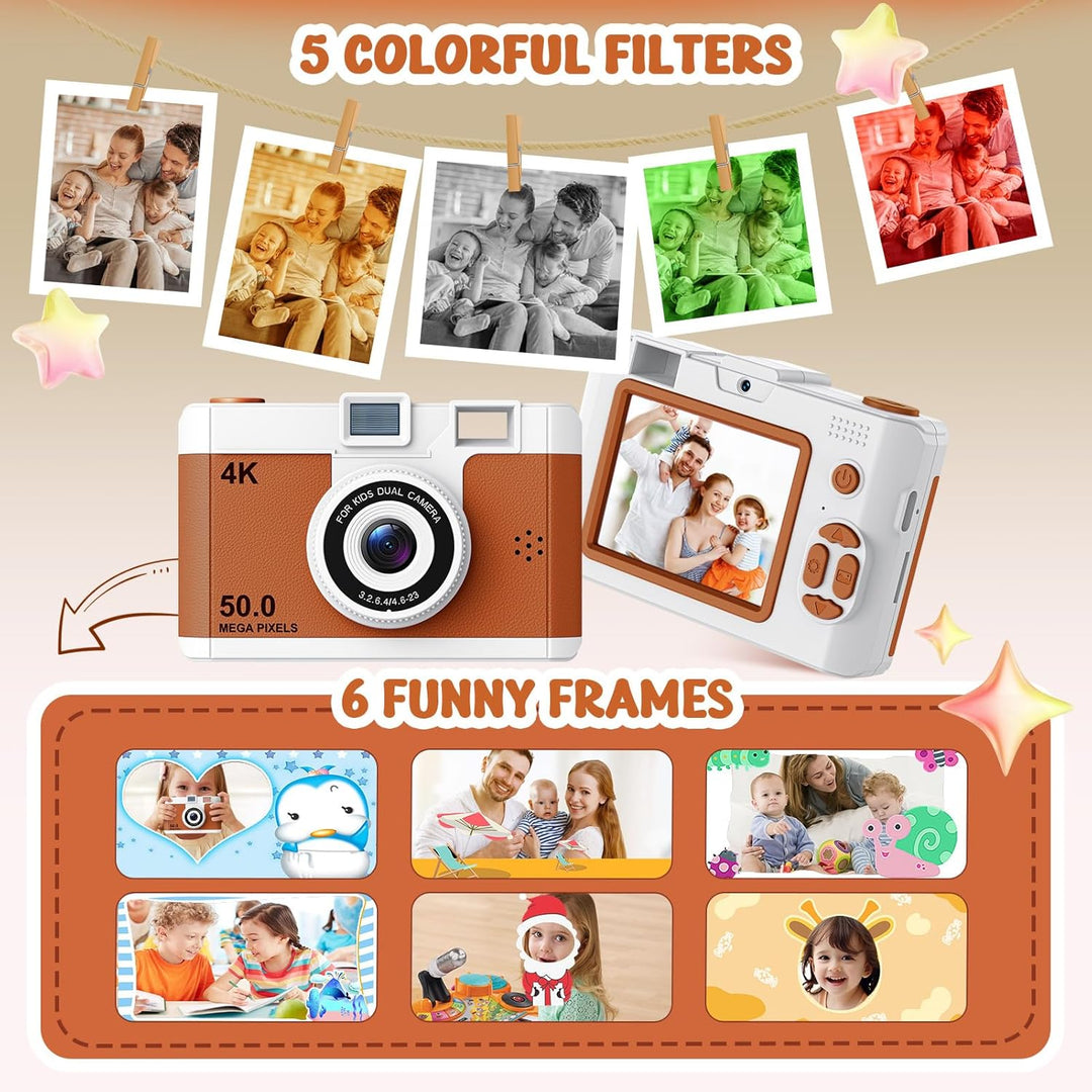 Cámara infantil de 50.0 megapíxeles para niños de 5 a 13 años con W...
