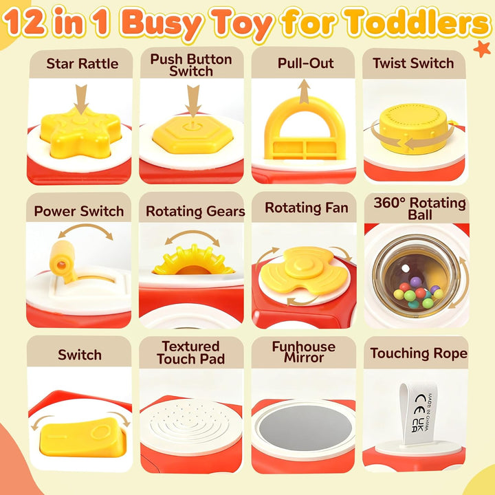 Chilvil Cubo ocupado para niños de 1 año relleno de