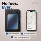 Apple MFi - Soporte para pasaporte rastreable para viajes (solo iOS) funciona con Apple Find My, funda recargable para pasaporte Air de 3 años de duración de la batería, cartera de viaje