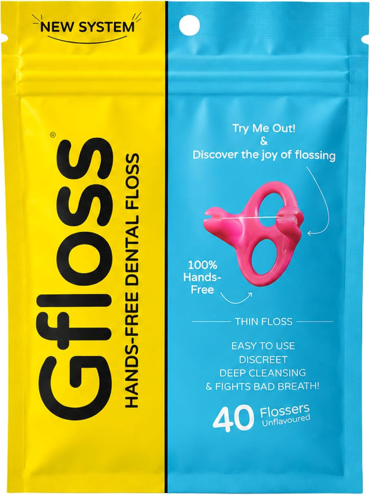 Gfloss Hilo dental manos libres, 40 unidades, limpiadores dentales...