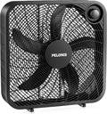 PELONIS Ventilador de caja de 3 velocidades de 20 pulgadas para dor...