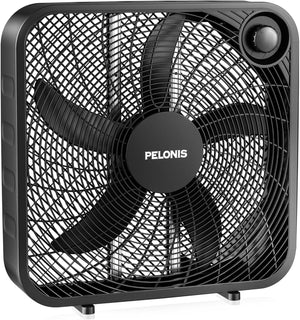 PELONIS Ventilador de caja de 3 velocidades de 20 pulgadas para dor...