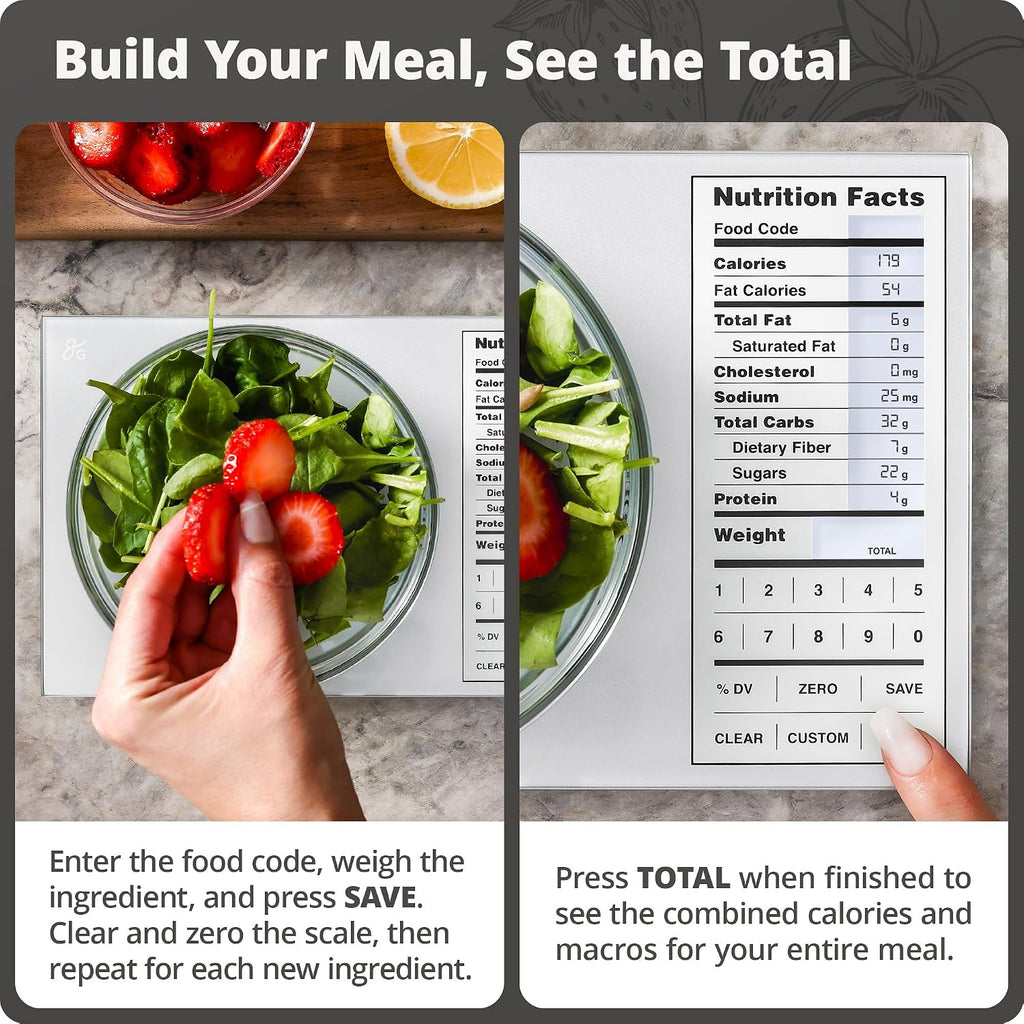 Greater Goods Báscula de alimentos con calculadora de nutrición