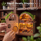 Kit de rincón de libro de invernadero con luz, casa miniatura de