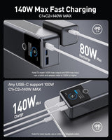 SIXTHGU Power Bank, cargador portátil de 3 puertos para portátil de...