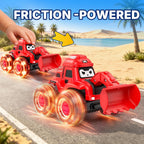 Vehículos de Construcción Iluminados para Niños de 2-5 Años, Juego de 3 Coches a Fricción