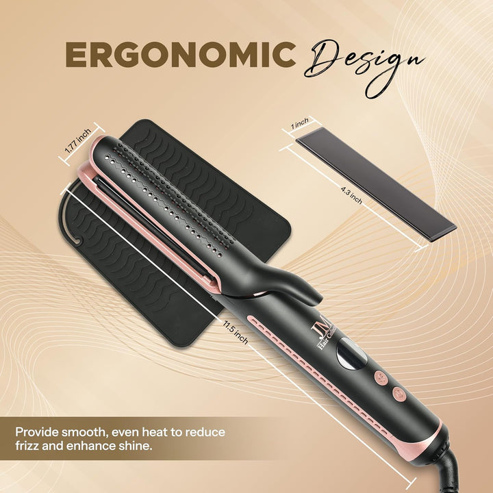 Jm Hair Collection Duo Styler - Plancha de pelo y rizador 2 en 1 co...