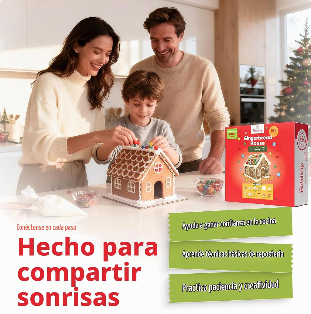 Baketivity Kit de hornear de casa de jengibre navideño