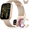 Iaret Reloj inteligente para mujer, juego de regalo de 4 bandas y encanto, rastreador de fitness HD de 1.75 pulgadas con llamadas Bluetooth, monitor de sueño SpO2 de frecuencia cardíaca, más de 120