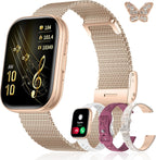 Iaret Reloj inteligente para mujer, juego de regalo de 4 bandas y encanto, rastreador de fitness HD de 1.75 pulgadas con llamadas Bluetooth, monitor de sueño SpO2 de frecuencia cardíaca, más de 120