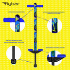 Flybar Jolt Pogo Stick para niños, perfecto para principiantes con marco de metal cubierto de espuma, asas y acolchado, almohadillas antideslizantes para los pies, punta ancha, juguete activo al aire