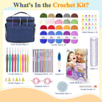 Aeelike Kit de 87 piezas para principiantes de ganchillo para adultos, kit