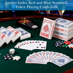 Zubebe Paquete de 96 cartas de juego a granel de cartas de 2.25 x 3.5 pulgadas, tamaño de póquer, índice estándar, rojo y azul, artículo de juego de viaje para actividades, suministros de fiesta