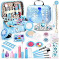 INNOCHEER - Kit de maquillaje infantil para niñas, juego de maquillaje congelado para niñas, kit de maquillaje lavable real para niñas, regalos de princesa de cumpleaños, Navidad, para niñas de 3, 4, 5, 6, 7, 8, 9, 10, 11, 12 años