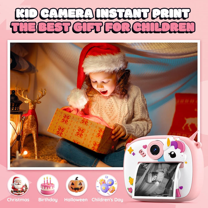 Cámara de impresión instantánea para niños, cámara digital para niñ...