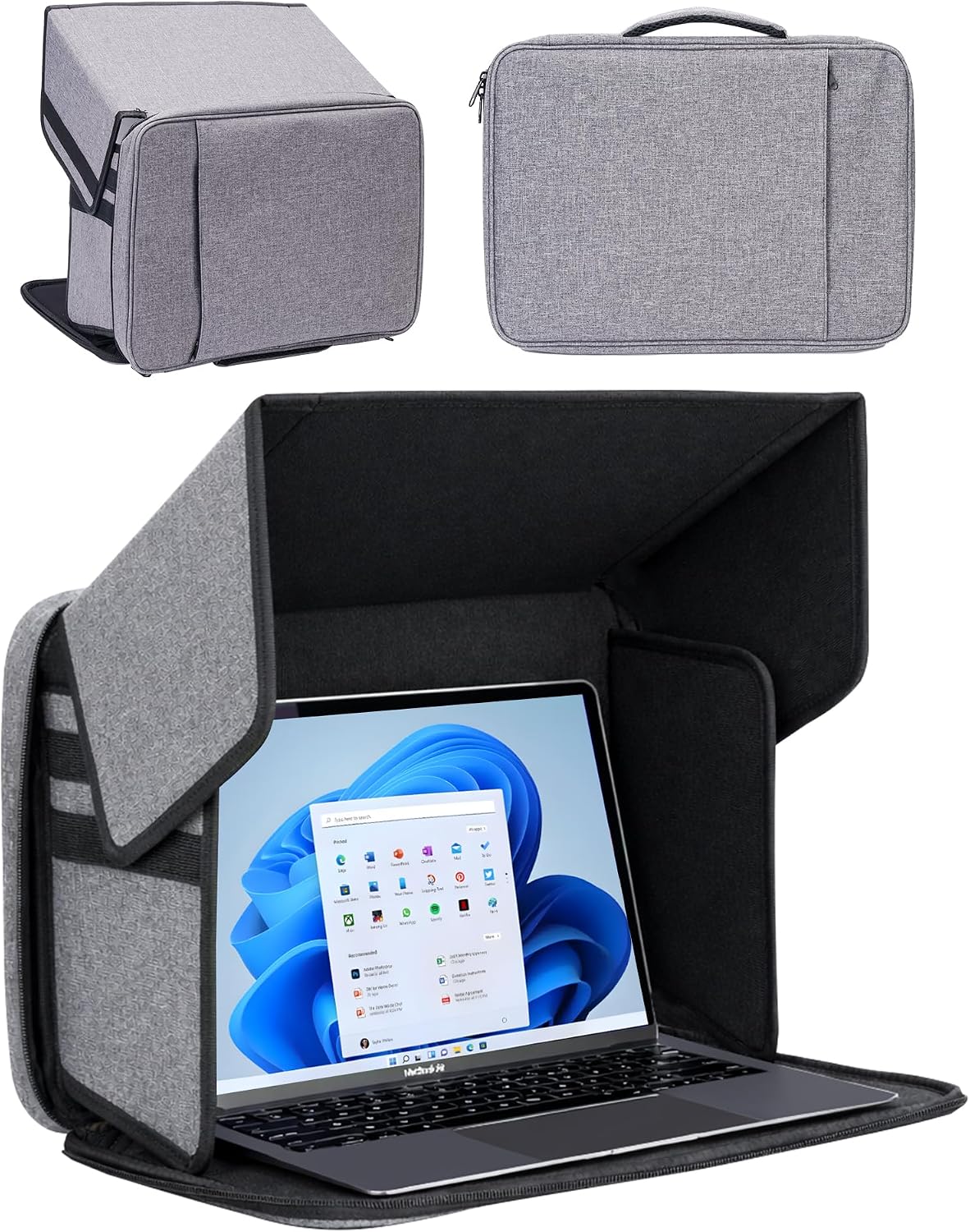 Parasol para laptop para exteriores y carcasa rígida 2 en 1, tienda...