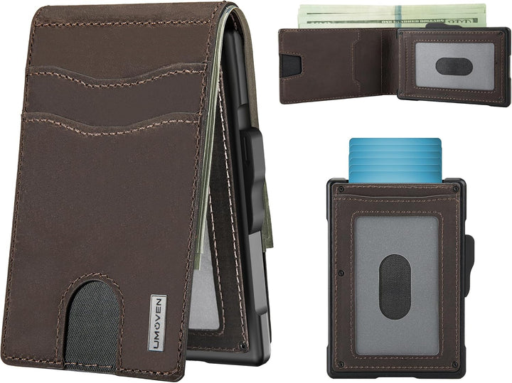 umoven Cartera para hombre \u2013 Funda desplegable, ranura para ef...