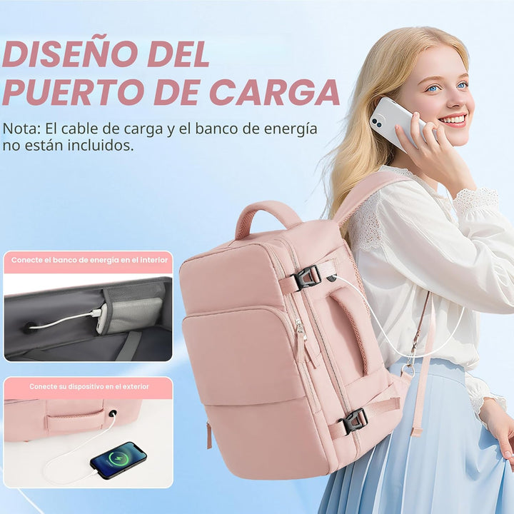 Mochila de Viaje Sinaliy, Rosa, Grande, Viajes