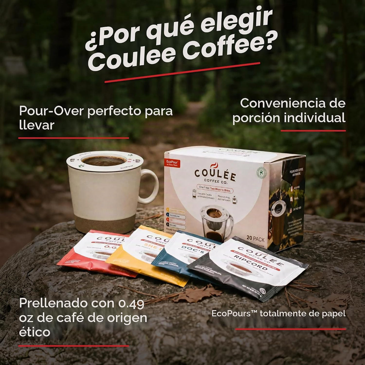 Coulée EcoPour She Devil - Café árabe, tostado medio, porción individual