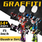 Paquete de 4 lanzadores de gel con accesorios ricos, salpicaduras automáticas de 12 Orby por segundo, batería recargable de 7.4 V, juguete de actividades de equipo al aire libre para mayores de