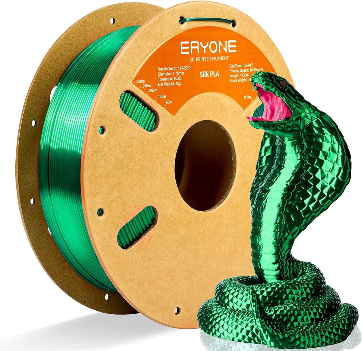 ERYONE - Filamento PLA de seda para impresora 3D, 0.069 pulgadas +\...
