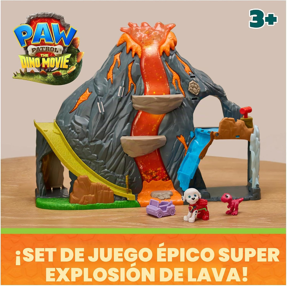 PAW Patrol Dino Movie Super Lava Blast Volcano Playset con 2 Figures