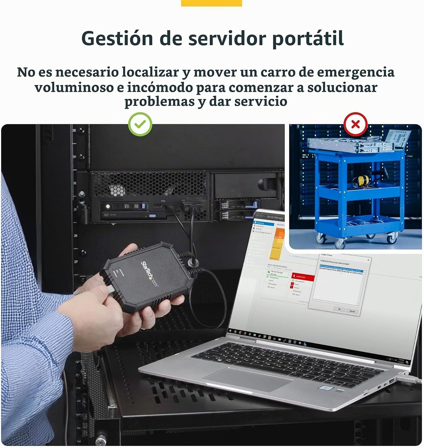 StarTech.com Adaptador de Carro de Choque para Laptop Robusto, Cons...