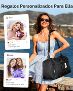 Bolsa de lona con iniciales para niñas, regalo para adolescentes