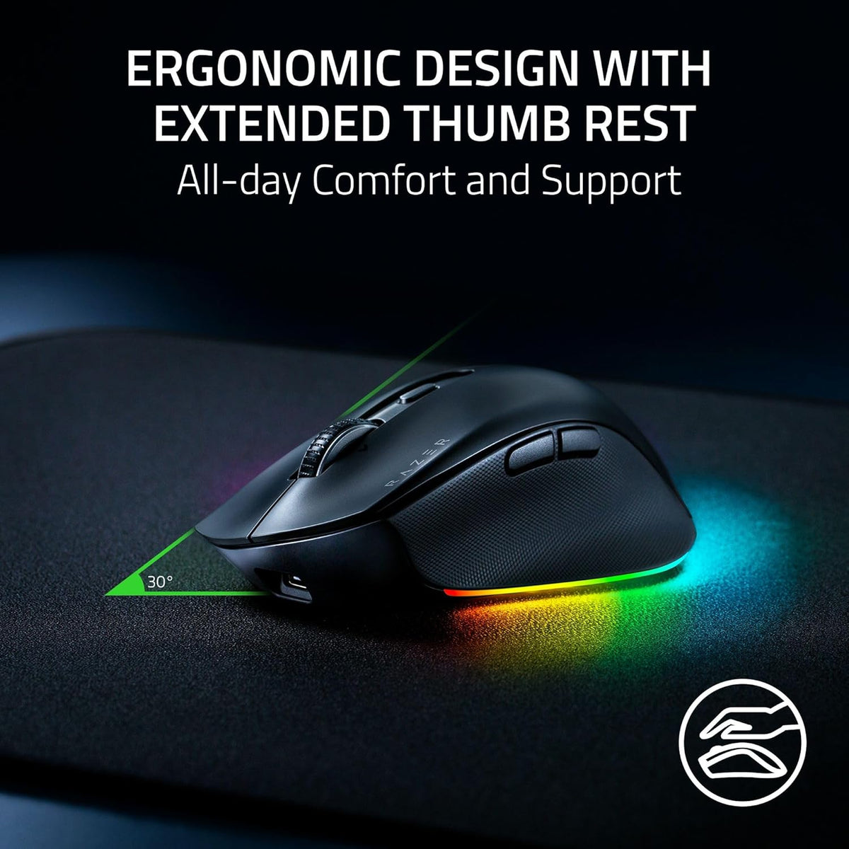 Razer Ratón Inalámbrico Pro Click V2: Diseño Ergonómico para Diestr...