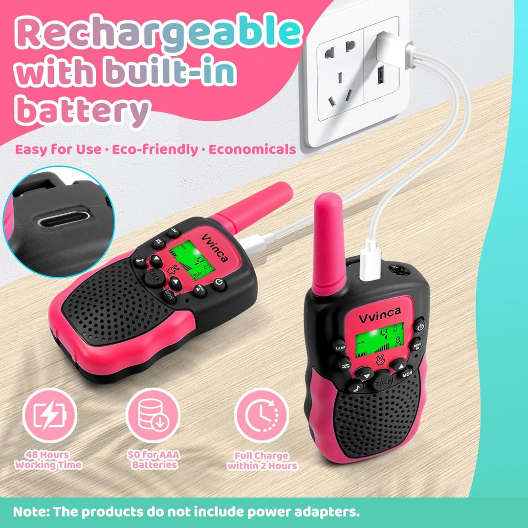 Walkie Talkies para niños, juguete recargable de largo alcance para...