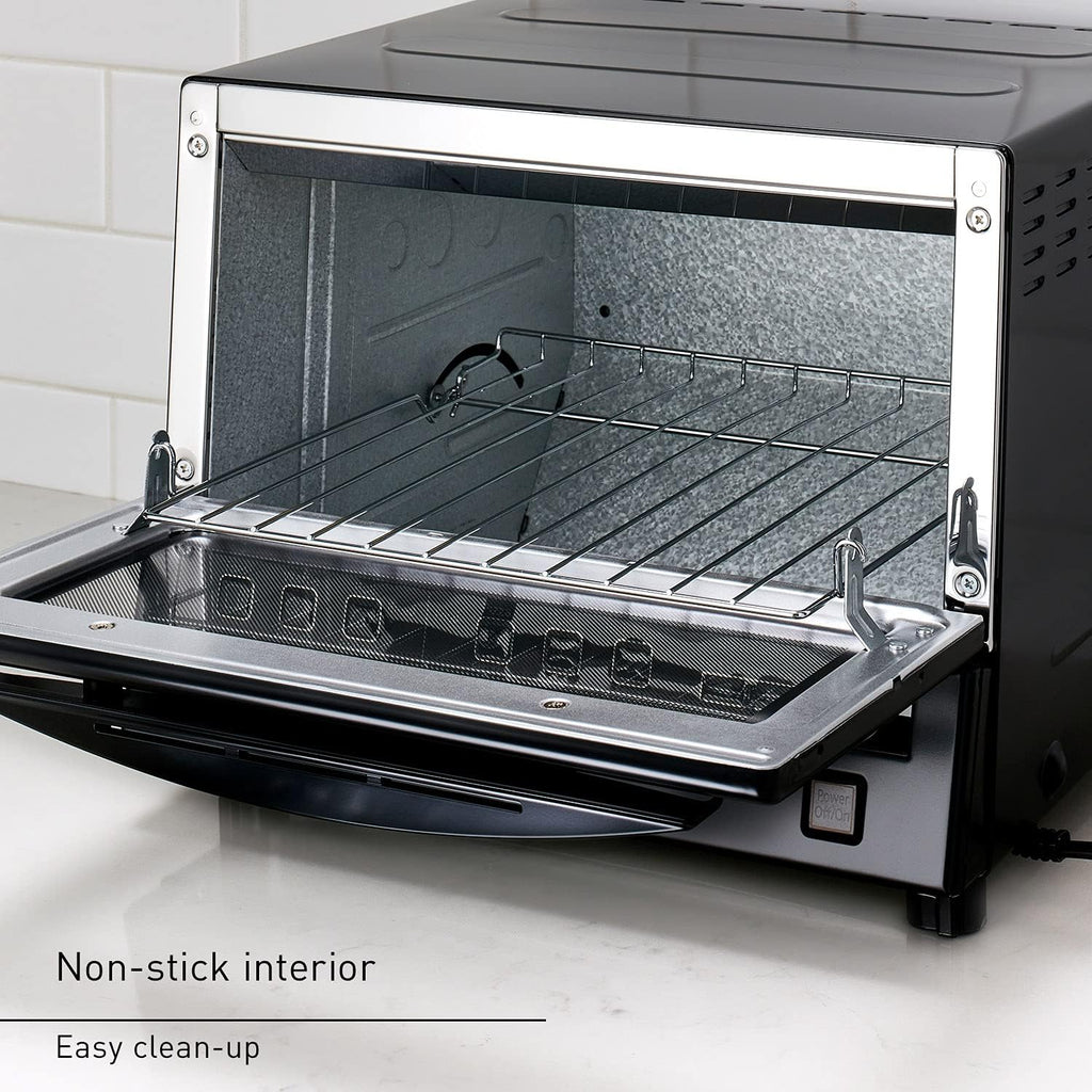 Panasonic FlashXpress - Horno tostador de mostrador, tamaño compacto de 4 rebanadas con calefacción infrarroja doble, 6 opciones de cocción automática y control preciso de temperatura, 1300W