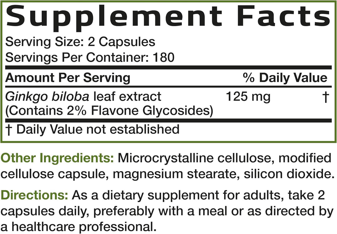 Bronson Ginkgo Biloba Extra Strength Apoya la función cerebral y so...