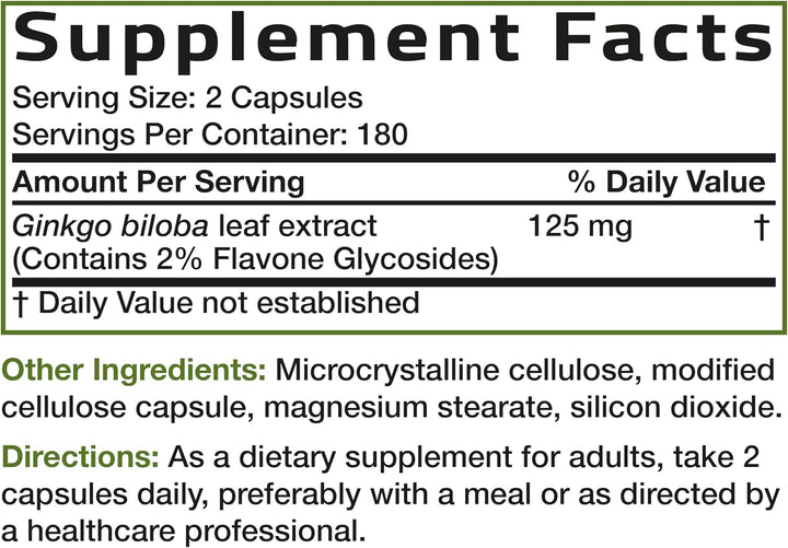 Bronson Ginkgo Biloba Extra Strength Apoya la función cerebral y so...