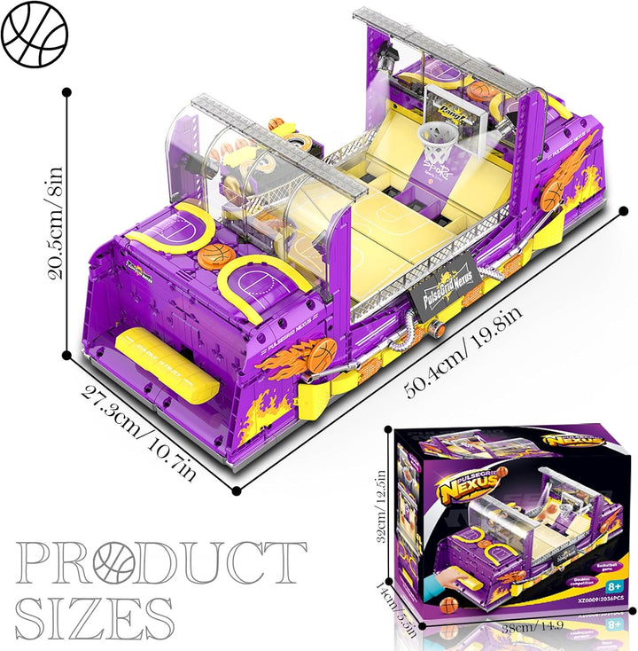 Juego de bloques de construcción de máquina de baloncesto