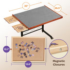 JoyBerri Mesa de Rompecabezas con Cajones – Altura Ajustable, Todas las edades