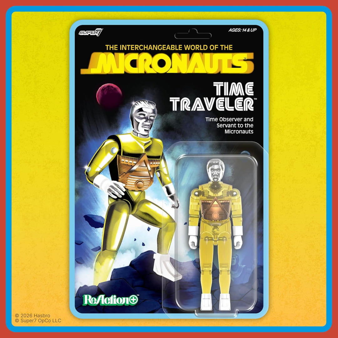 Super7 Reaction+ Micronauts Time Traveler (amarillo translúcido) -...
