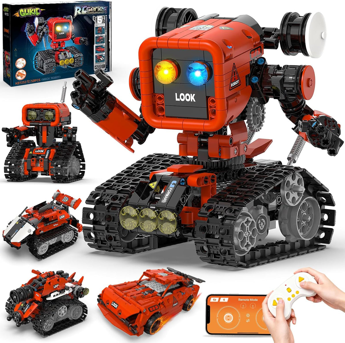 Kit de construcción de robots 5 en 1, aplicación STEM y robótica de