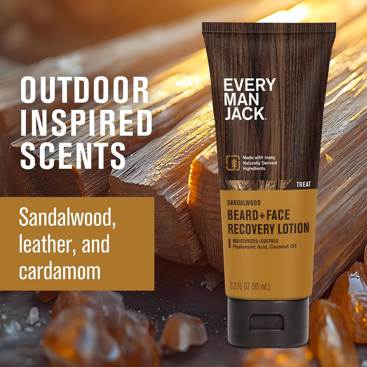 Every Man Jack Loción de recuperación para barba + cara, hidrata al...