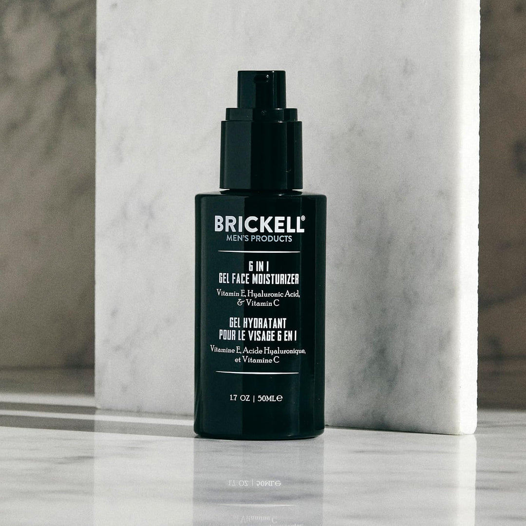 Brickell - Crema hidratante facial de gel 6 en 1 para hombres, hume...