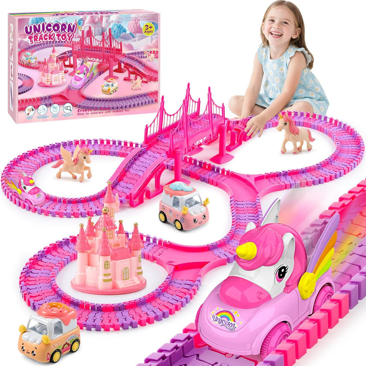 Aetyni - Pista de coches de unicornio para niñas de 4 a 6 años: 232...