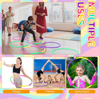 12 piezas de aro de juguete para niños, aro de juguete desmontable ajustable, aro de ejercicio de colores, anillo de ejercicio de plástico, círculo para niños, adolescentes, gimnasia, equipo de