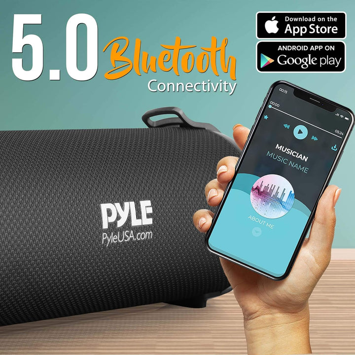 Pyle Altavoz Bluetooth Boombox portátil inalámbrico \u2013 Altavoz...