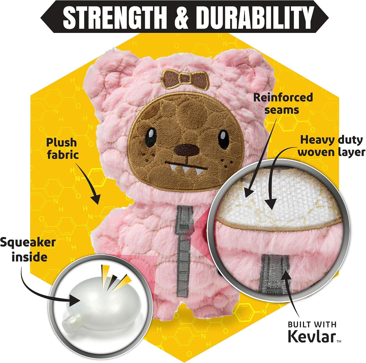 Bite Force - Juguete para perros duradero y fuerte, reforzado con Kevlar para masticadores agresivos