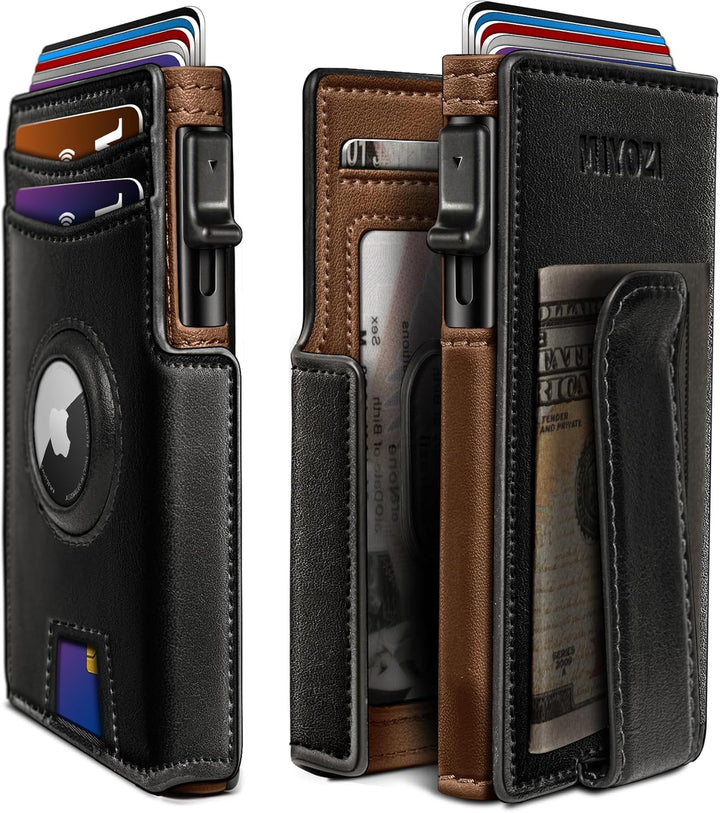 Miyozi - Billetera Airtag para hombre, con clip de dinero, estuche...