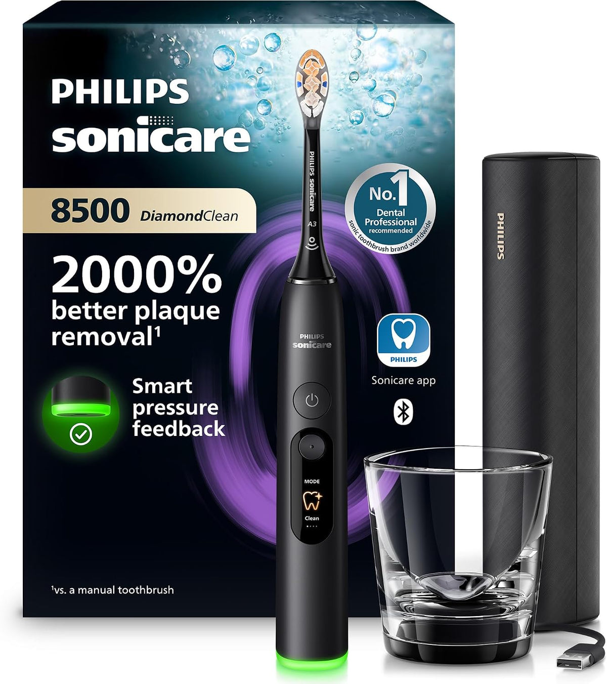 Philips Sonicare Cepillo de dientes eléctrico DiamondClean 8500 de próxima