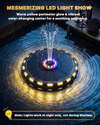 Fuente de baño 2026 para niños, fuente de bañera, rociador de agua flotante con energía solar con luces LED coloridas, 8 modos de pulverización para baño, piscina y ambiente de bañera