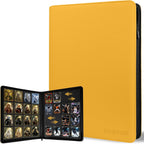 BYSTER Carpeta de tarjetas de PU de 16 bolsillos con cremallera, color amarillo