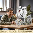 JMBricklayer Conjuntos de Construcción de Barco Pirata para Adultos 40115, Styx Barco Fantasma de Juguete Gran Modelo de Barco Pirata para Construir, Decoración para Habitación u Oficina, Regalo para